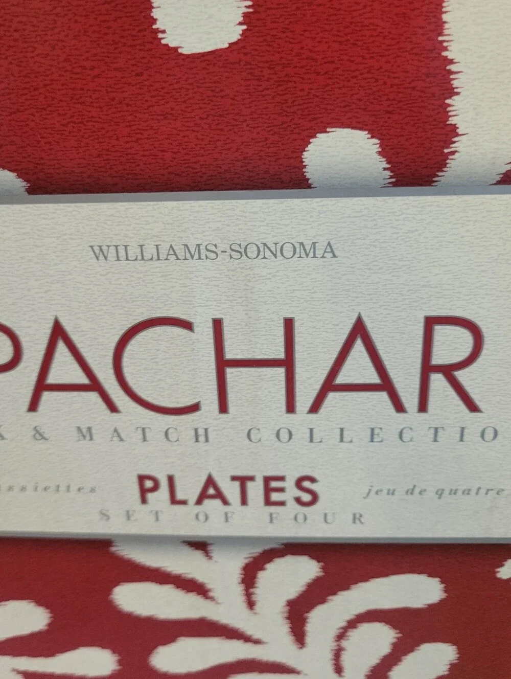 Williams Sonoma Set of 4 Red Pachar Mix and Match 8 1/2